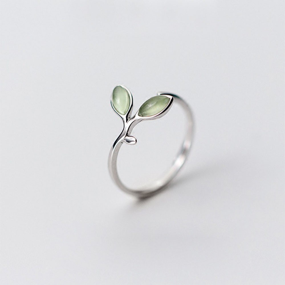 Nhẫn mặt hình lá đơn giản có thể điều chỉnh kích cỡ BUDS