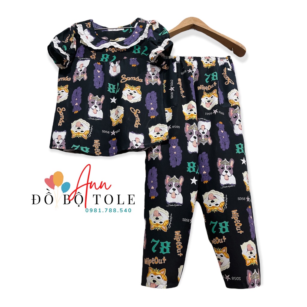 [ ĐỒ BỘ TOLE ] Tay ngắn quần dài cổ sen phối ren ( 45-72kg) | BigBuy360 - bigbuy360.vn