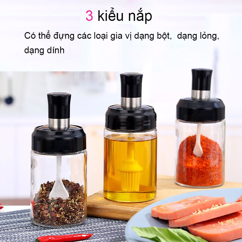 (HÀNG MỚI VỀ ) Hũ gia vị thủy tinh 250ml- BEEHOME - Hũ Lọ Gia Vị Thủy Tinh Kèm Muỗng Cực Xịn, An Toàn, Vệ Sinh