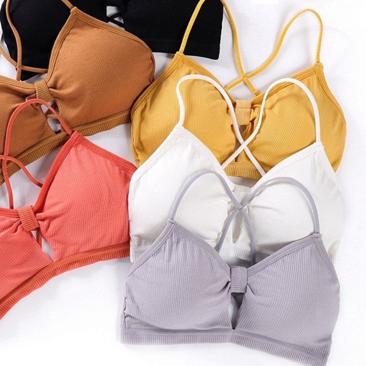 Áo Bra tăm hình nơ,mút mỏng, dây lưng đan chéo siêu xinh, nâng ngực gợi cảm BR12