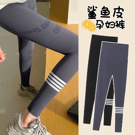 Quần Legging Tập Yoga Màu Đen Họa Tiết Da Cá Mập Thời Trang Mùa Thu Cho Mẹ Bầu