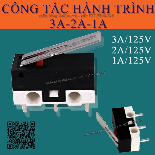 Công tắc hành trình 3A//2A/1A 125V dùng giới hạn hành trình đóng mở cửa, làm phao bơm nước tự động, đảo hướng
