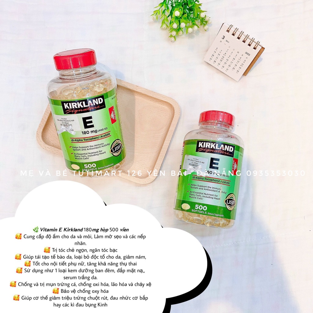 Vitamin E 400 IU 500 Viên Kirkland Của Mỹ