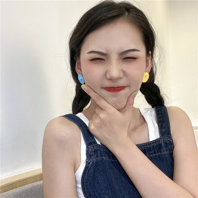Bông Tai Bạc S925 Hình Chân Dung Độc Đáo Dễ Thương