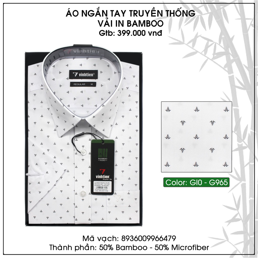 Áo Sơ Mi Bamboo Ngắn Tay Dáng Regular Vĩnh Tiến G965