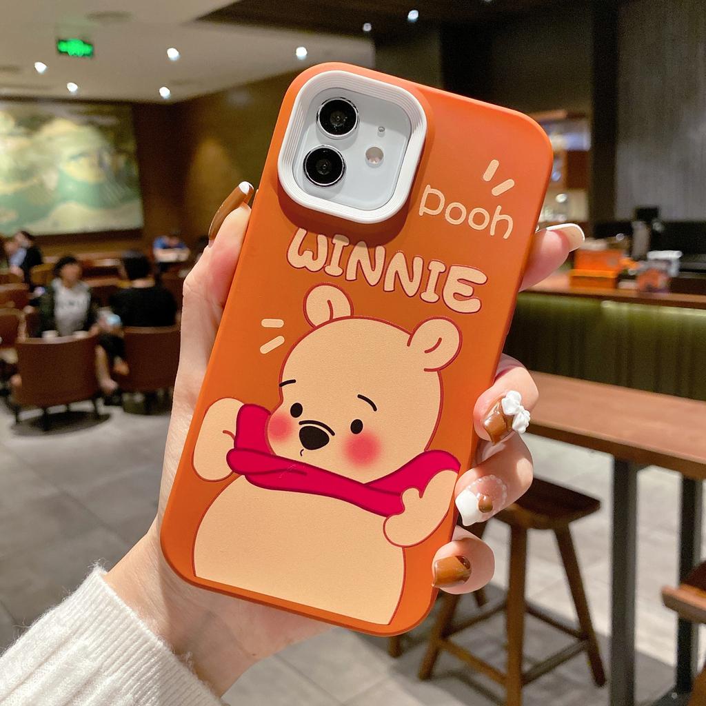 Ốp điện thoại viền 3 trong 1 họa tiết Winnie the Pooh cho IPhone 13 12 11 7Plus X Xs Max XR