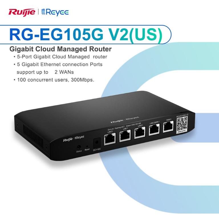 Cân bằng tải gateway thông minh 100 user, Ruijie RG-EG105G V2 105G (chính hãng)