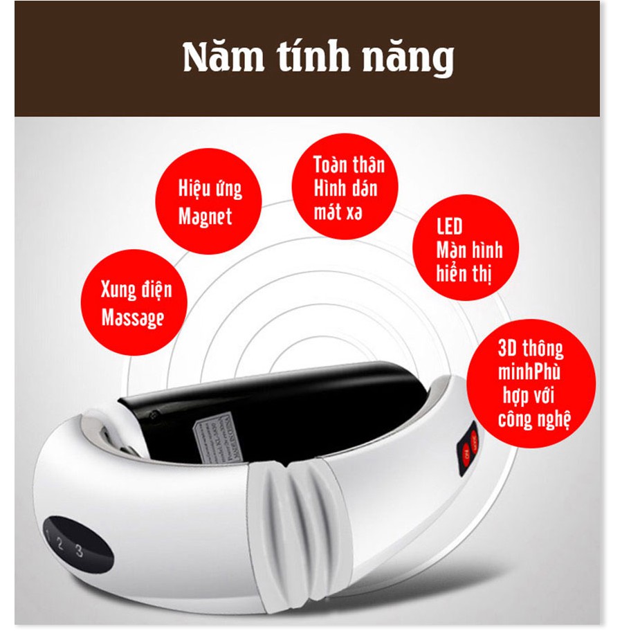 Máy Massage Cổ Xung Điện Neck KL-5830Free Ship Cảm ứng xung điện 3D, Giúp nhức mỏi cổ, vai, gáy tuyệt đối.