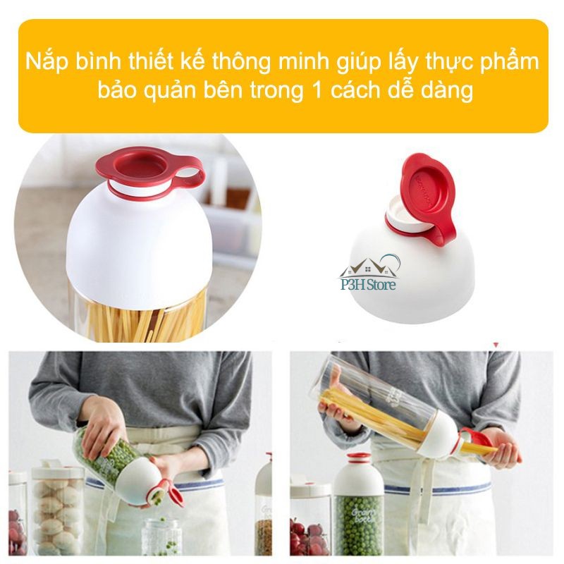 Hộp đựng thực phẩm Lock&amp;Lock Grain Bottle chuyên dụng bảo quản mì ý spaghetti, các loại hạt, đậu