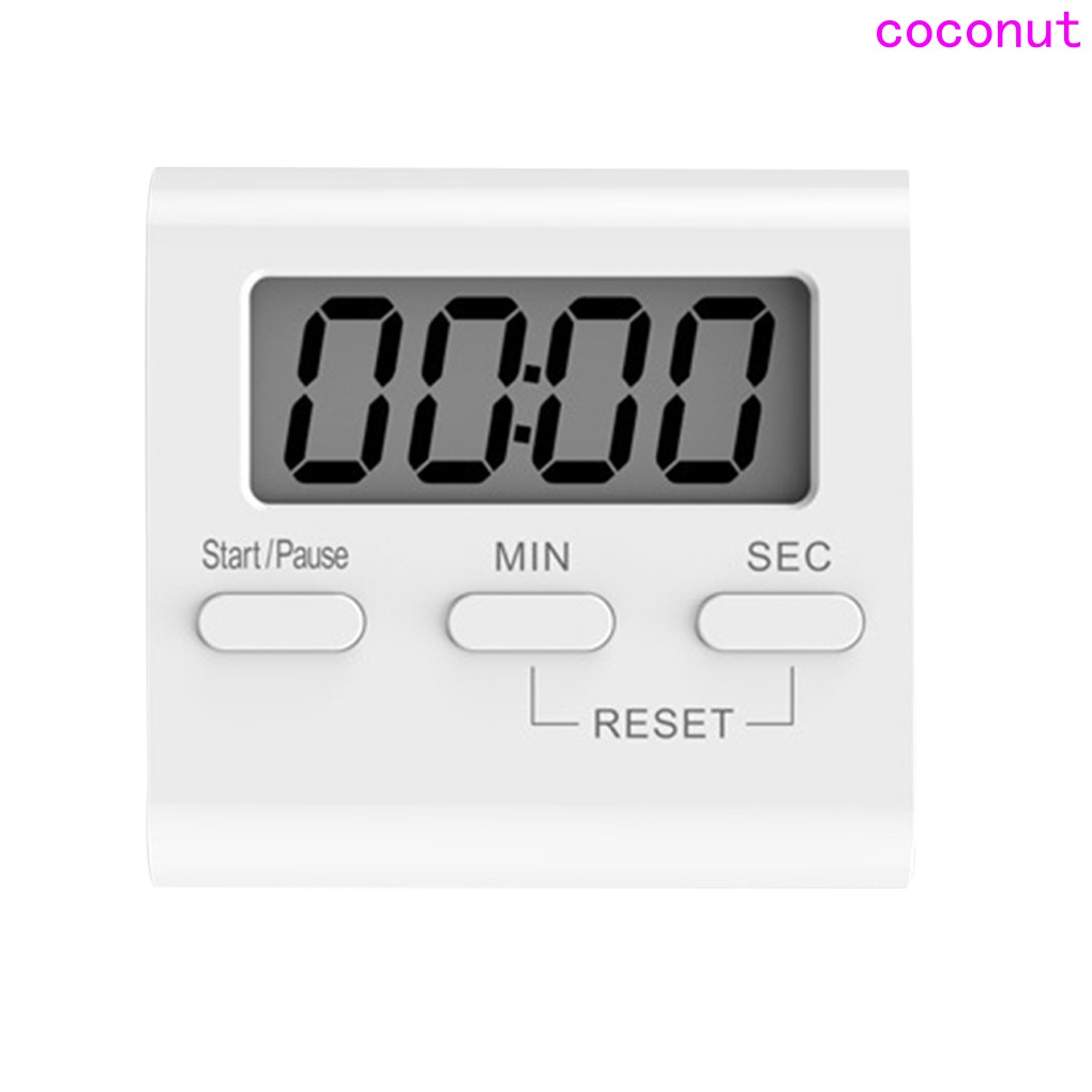White LCD Digital Kitchen Cooking Timer Count Down Up Clock Loud Alarm Magnetic Hour Meter