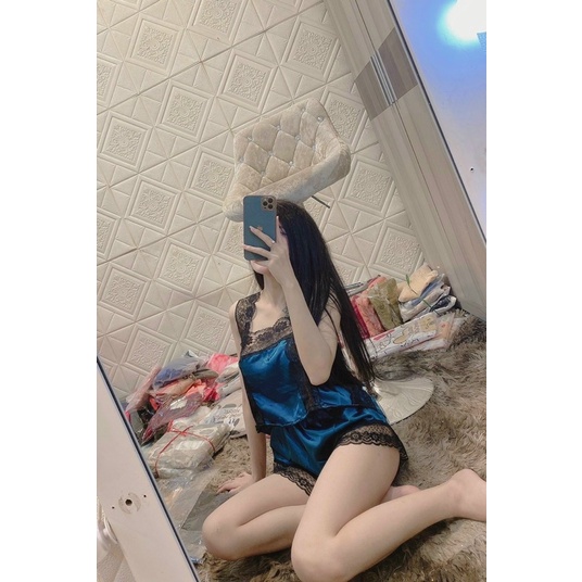 Set phi lụa ngủ đùi ren hình thật | BigBuy360 - bigbuy360.vn