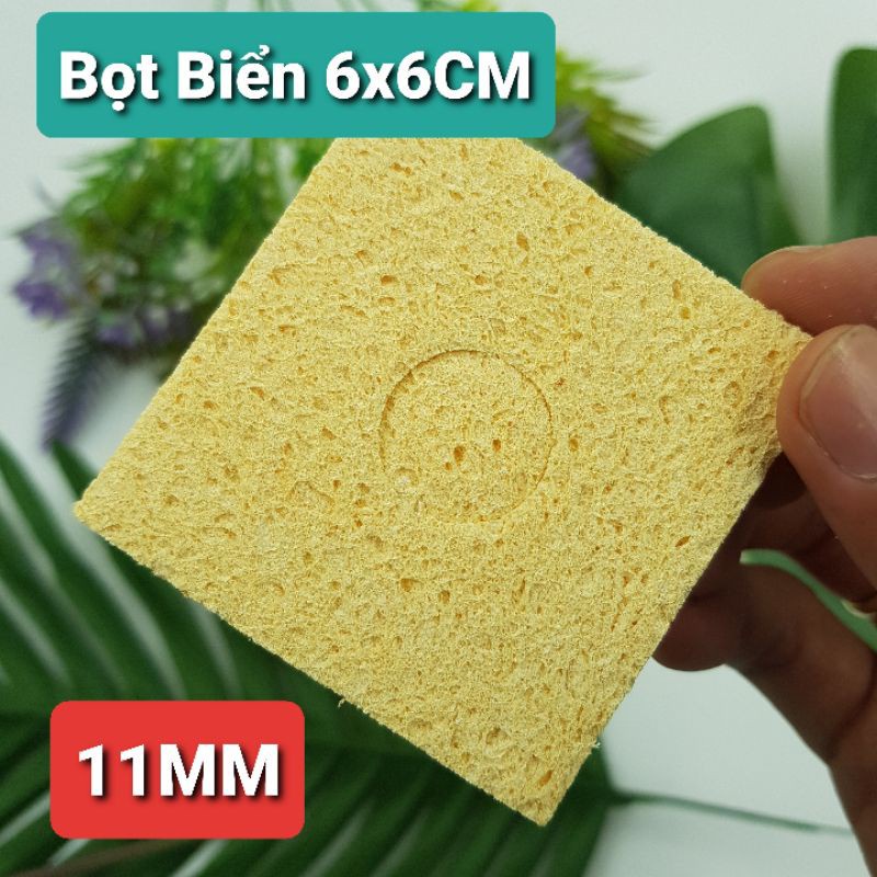 Bọt biển chùi mỏ hàn 6x6CM Loại Xịn Miếng bọt làm sạch mũi hàn