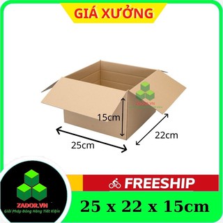 Combo 100 hộp carton 25x22x15 / thùng giấy / thùng carton / thùng đóng hàng