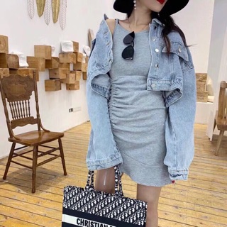 Áo khoác jean lửng cá tính