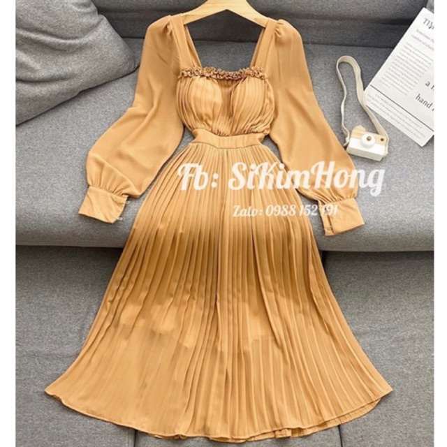 Đầm dập ly tay dài sang trọng Mã 38860 ( Ảnh shop chụp thật chính chủ) | BigBuy360 - bigbuy360.vn