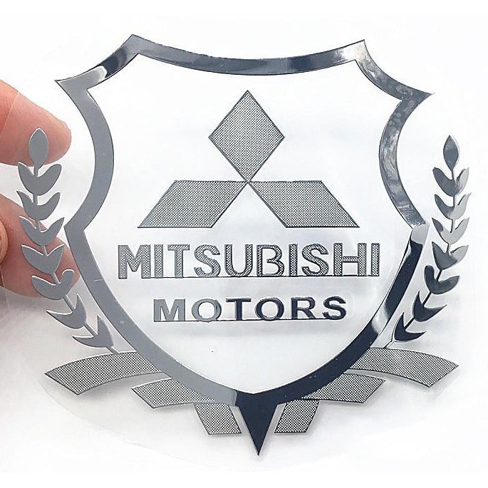 Miếng dán trang trí cửa sổ xe hơi in logo Mitsubishi bằng kim loại