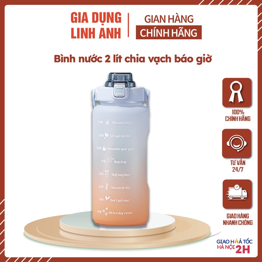 Bình đựng nước Linh Anh - Bình đựng nước 2 lít giữ nhiệt cute có vòi tập thể thao
