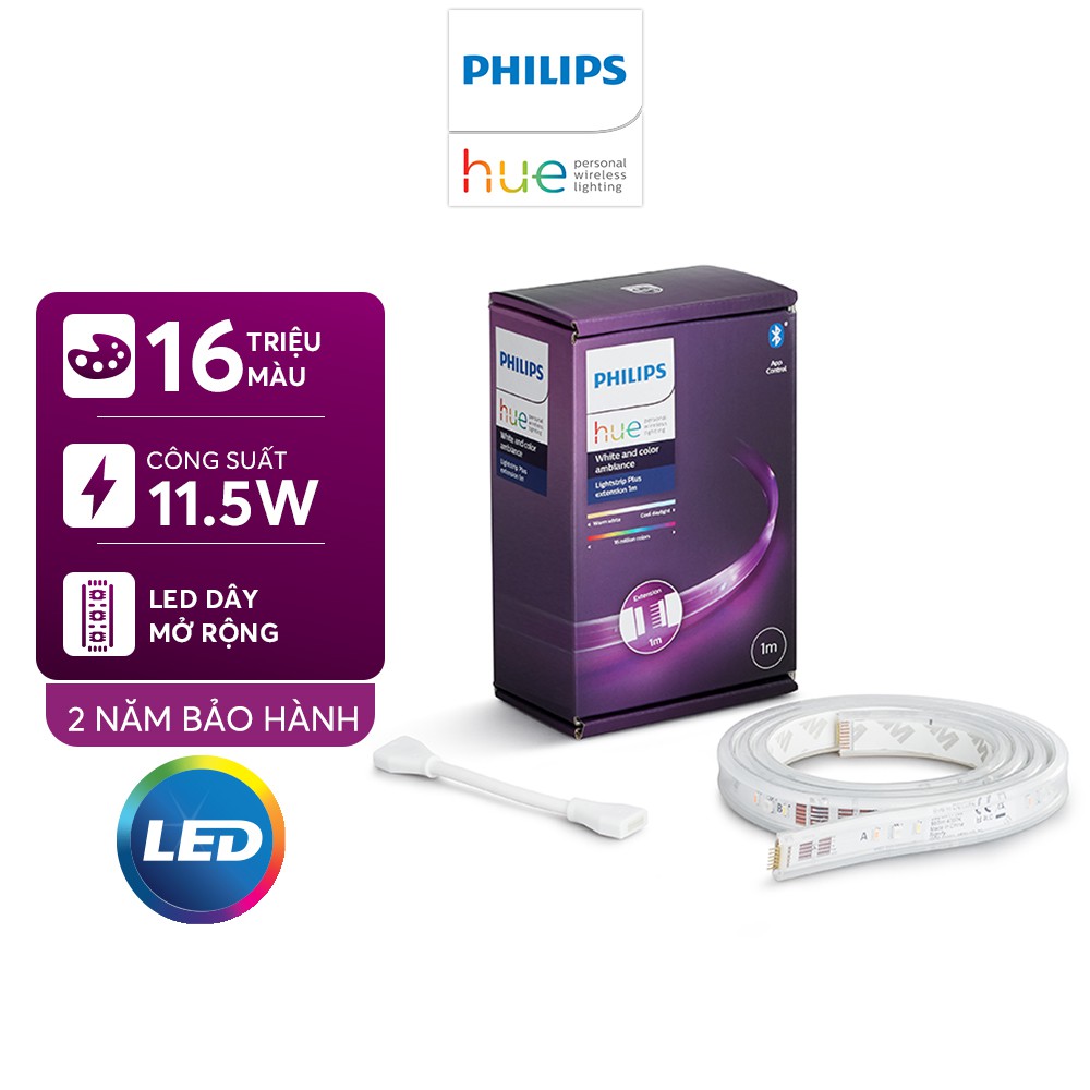 Dây LED Philips Hue Lightstrip bộ mở rộng 1m - Đồng bộ ánh sáng theo nhạc và TV