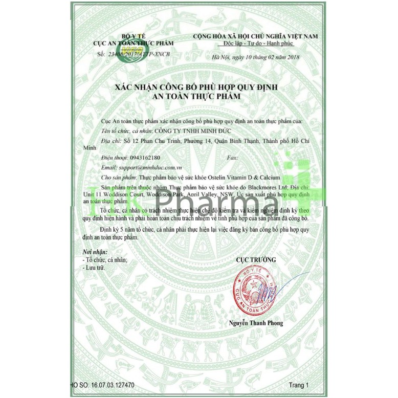 [Tem Chemist] Canxi bầu Úc Ostelin Calcium &amp; Vitamin D3 130 viên (SP3)