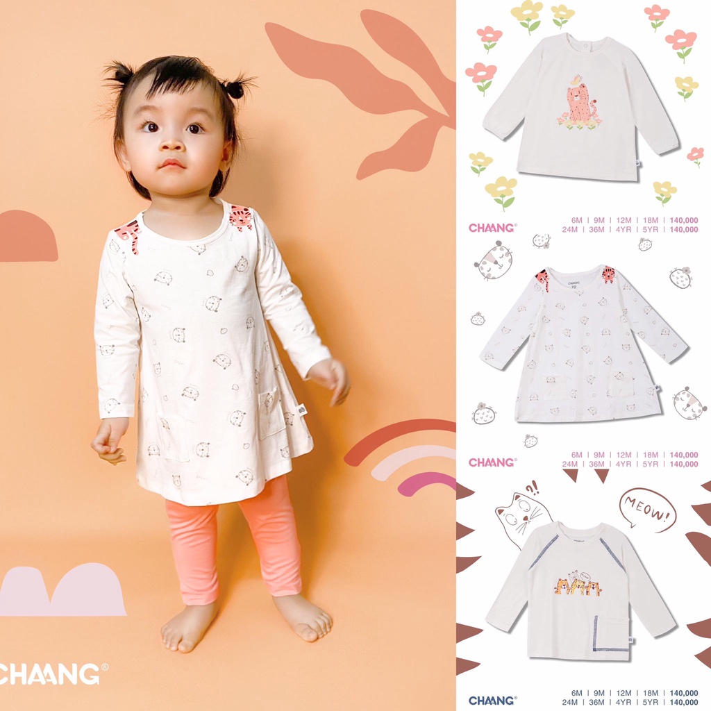 [Chính Hãng] Áo dài tay trẻ em chất liệu cotton mềm mại họa tiết Jungle Chaang