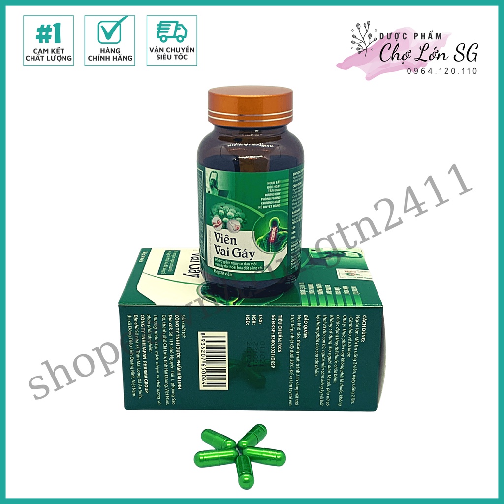 Viên uống VIÊN VAI GÁY, giảm các triệu chứng đau mỏi vai gáy - Hộp 30 viên