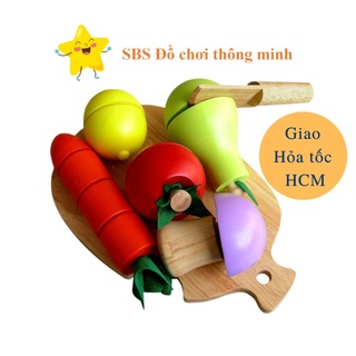 Đồ Chơi Cắt Bánh Trái Cây Rau củ Bằng Gỗ Cho Bé