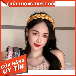 Bờm tóc tết sam vải lụa nhiều màu phong cách Hàn Quốc