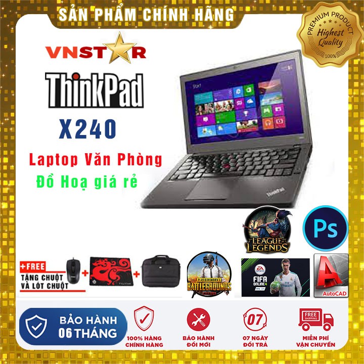 Laptop Lenovo ThinkPad X240 i5 | Ram 4Gb/8GB | SSD 128Gb/256Gb 12.5" | FHD - Nhập khẩu USA