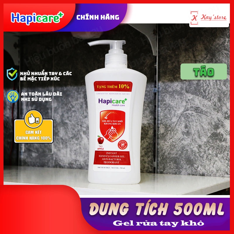 Gel rửa tay khô Hapicare+ (500ml) cho khả năng kháng khuẩn &amp; Khử mùi