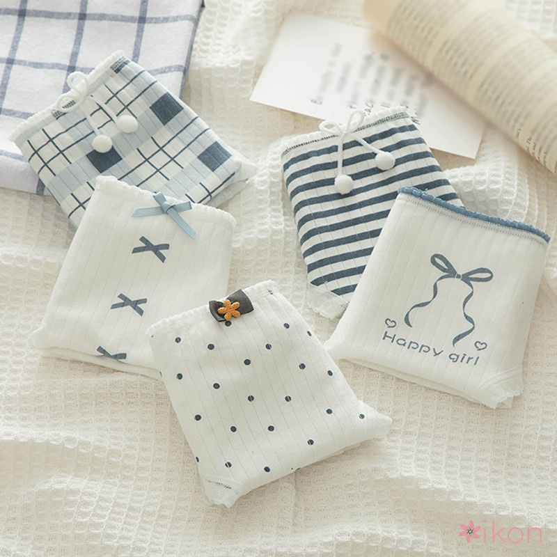Quần Lót Cotton Lưng Vừa Họa Tiết Chấm Bi Dễ Thương Phong Cách Nhật Bản Cho Nữ