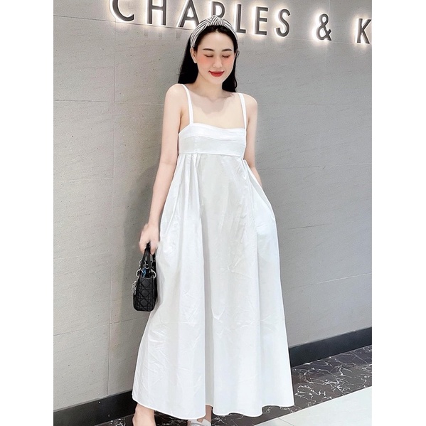 Váy đầm hai dây maxi dáng xoè