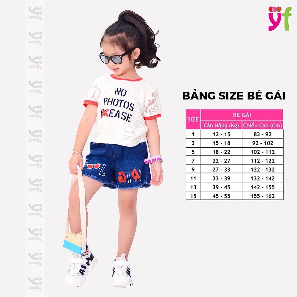 Áo Croptop Bé Gái Phối Ren - Có lót thun trong  YF - 9AX324