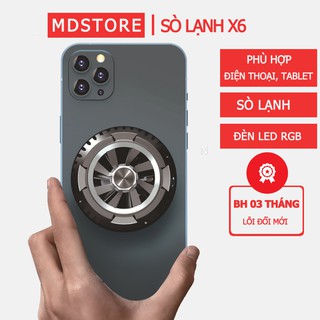 Tản nhiệt SÒ LẠNH X6 dùng cho điện thoại máy tính bảng, làm mát nhanh, đèn led RGB, hút nam châm không dùng kẹp