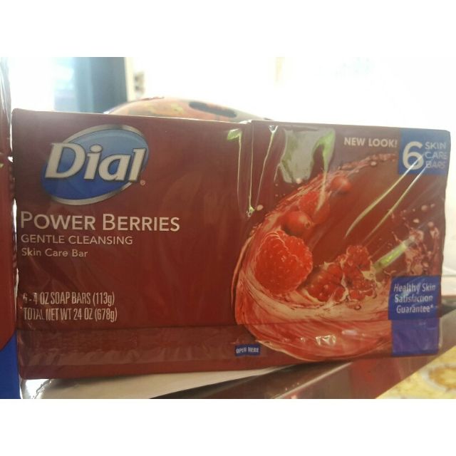 XÀ BÔNG CỤC DIAL MÙI BERRY -  Dial Glycerin Bar Soap, Power Berries  từ mỹ 113gram/cục