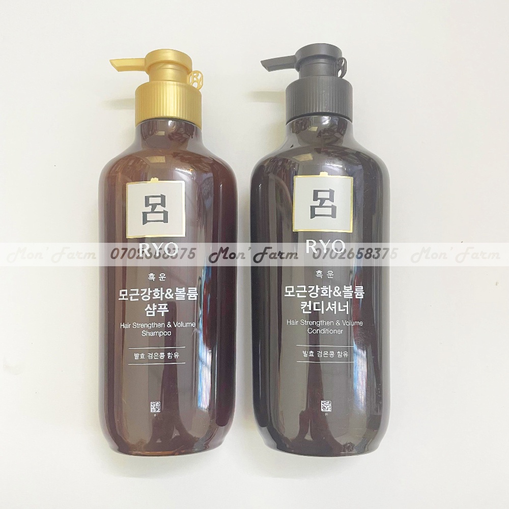 Dầu Gội Xả Ryo Đậu Đen Nhân Sâm Củng Cố Chân Tóc Và Làm Dày Tóc Hair Strengthen Volume 550ml