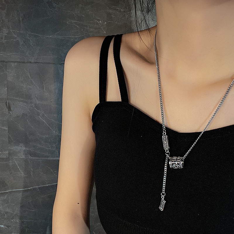 Dây Chuyền Thép Titan Mặt Bàn Tính Phong Cách Retro Thời Trang
