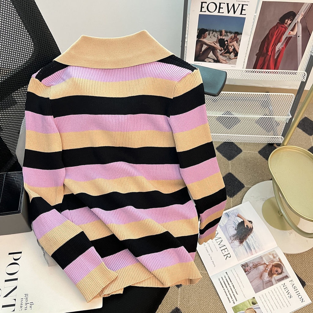 Áo Sơ Mi Dài Tay Họa Tiết Kẻ Sọc Phong Cách Phương Tây Mới Cho Nữ