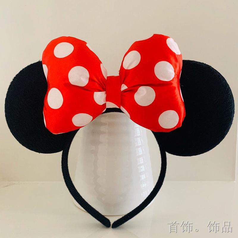 Cung nữ mới băng đô Disney, phụ kiện tóc Mickey Minnie, nơ, rửa mặt, mũ đội đầu biểu diễn ngày trẻ em, tóc,f