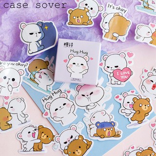 Hộp 45 Sticker Chủ Đề Gấu Yêu Thương Trang Trí Planner - Case Sover