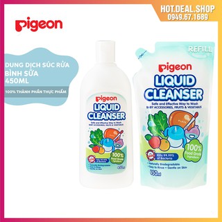 Nước rửa bình sữa Pigeon 450ml/650ml - Dung dịch rửa bình sữa cho bé Pigeon