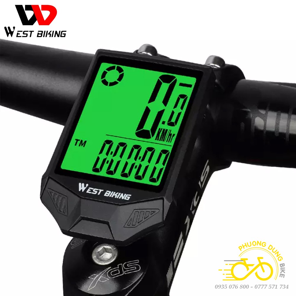 Đồng hồ đo tốc độ xe đạp không dây WEST BIKING BC18-L có đèn nền