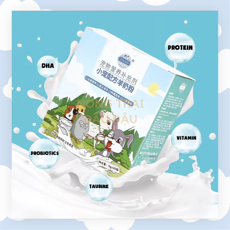 Bột Sữa Dê Cho Thỏ, Bọ Ú, Chinchilla, Hamster, Sóc Hiệu Jessie