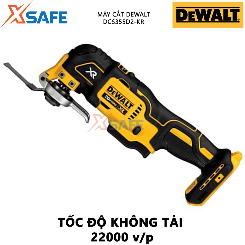 Máy cắt đa năng dùng pin DEWALT DCS355D2-KR Máy cắt rung công suất 300W dùng cắt các vật liệu như kim loại, gạch, gỗ,...