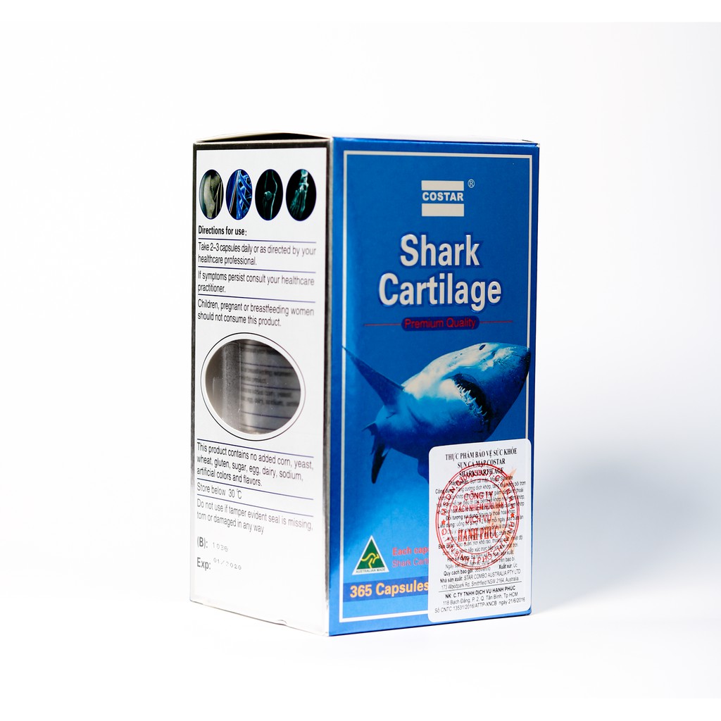 Viên Uống Sụn Cá Mập Blue Shark Cartilage Costar 365 Viên- Hỗ Trợ Viêm Khớp, Thoái Hóa Khớp, Tái Tạo Sụn Khớp