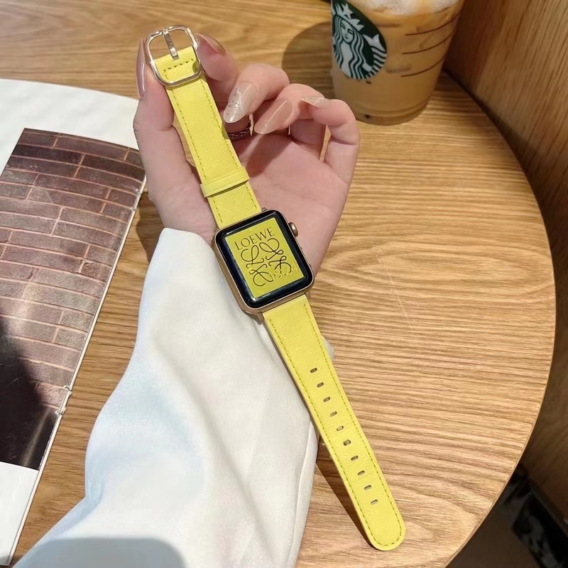 Dây Đeo Bằng Da Thật 44mm 45mm 41mm 40mm 42mm 38mm Cho iWatch series 7 6 5 4 3 2 1