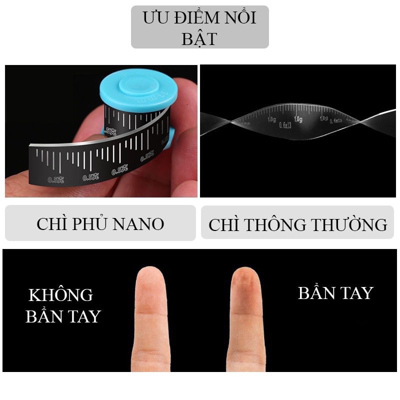 Chì lá cuộn 2 màu đen và xanh dàn zi,vạch chia rõ ràng đủ size