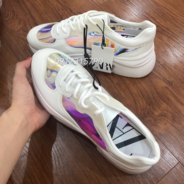 Giầy chunky sneaker phối màu plastic Zara . Ảnh thật