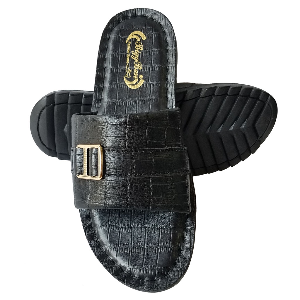 Dép Nam Quai Ngang Da Bò Thật BIGBEN Cao Cấp DN335