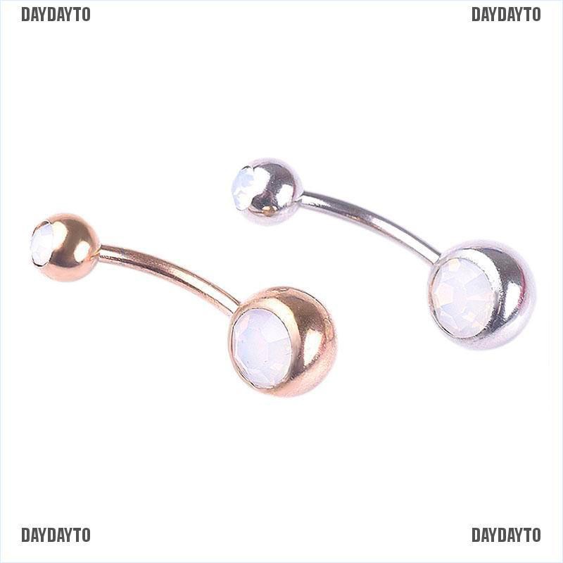 [DAYDAYTO] Khuyên Rốn Đính Đá Opal Lửa Trắng