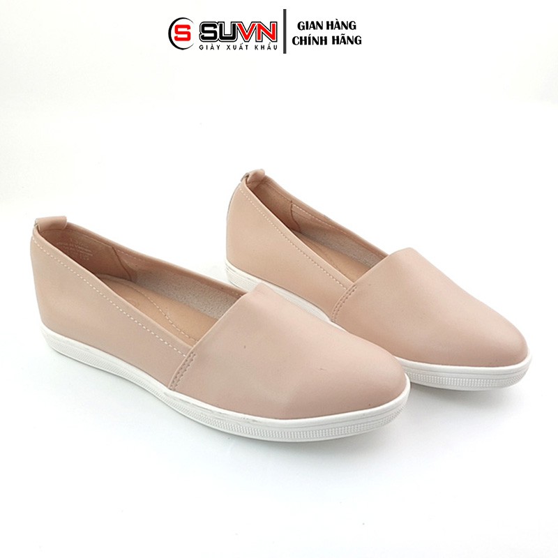 Giày bệt Slipon độn đế 3cm da thật trơn Êm chân chuẩn VNXK